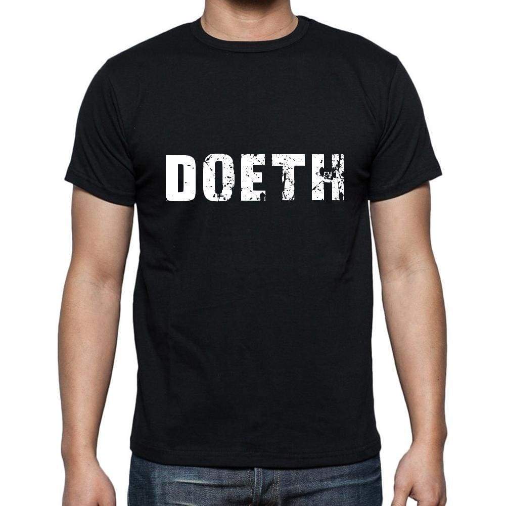 Doeth Mens Short Sleeve Round Neck T-Shirt 5 Letters Black Word 00006 - Casual