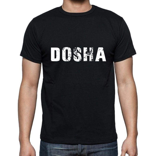 Dosha Mens Short Sleeve Round Neck T-Shirt 5 Letters Black Word 00006 - Casual