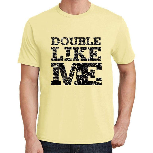 Double Like Me Yellow Mens Short Sleeve Round Neck T-Shirt 00294 - Yellow / S - Casual