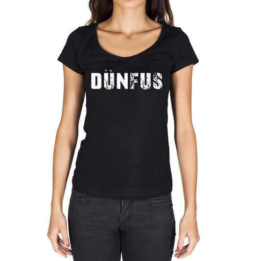 Dünfus German Cities Black Womens Short Sleeve Round Neck T-Shirt 00002 - Casual