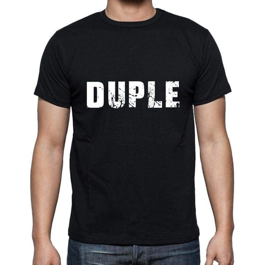 Duple Mens Short Sleeve Round Neck T-Shirt 5 Letters Black Word 00006 - Casual