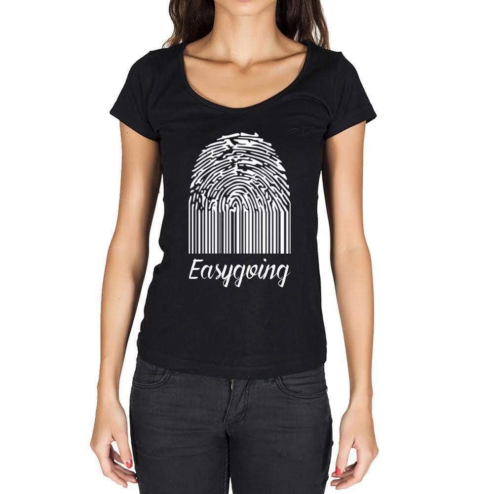 Easygoing Fingerprint Black Womens Short Sleeve Round Neck T-Shirt Gift T-Shirt 00305 - Black / Xs - Casual