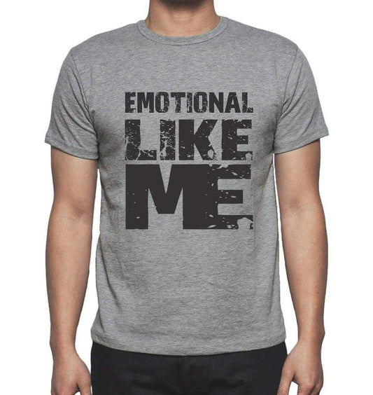Emotional Like Me Grey Mens Short Sleeve Round Neck T-Shirt 00066 - Grey / S - Casual