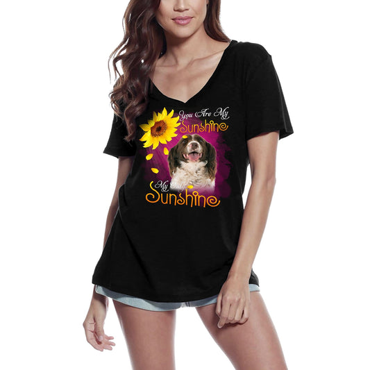 ULTRABASIC Damen-T-Shirt mit V-Ausschnitt My Only Sunshine – Englischer Springer Spaniel