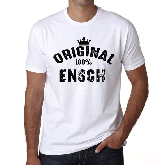 Ensch 100% German City White Mens Short Sleeve Round Neck T-Shirt 00001 - Casual