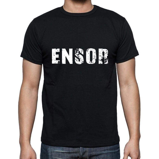 Ensor Mens Short Sleeve Round Neck T-Shirt 5 Letters Black Word 00006 - Casual