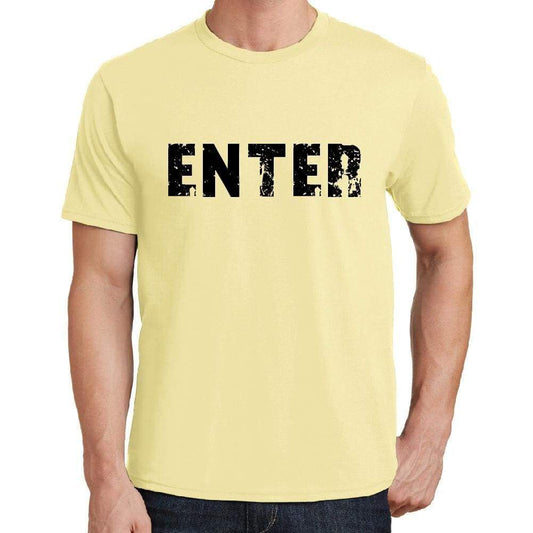 Enter Mens Short Sleeve Round Neck T-Shirt 00043 - Yellow / S - Casual
