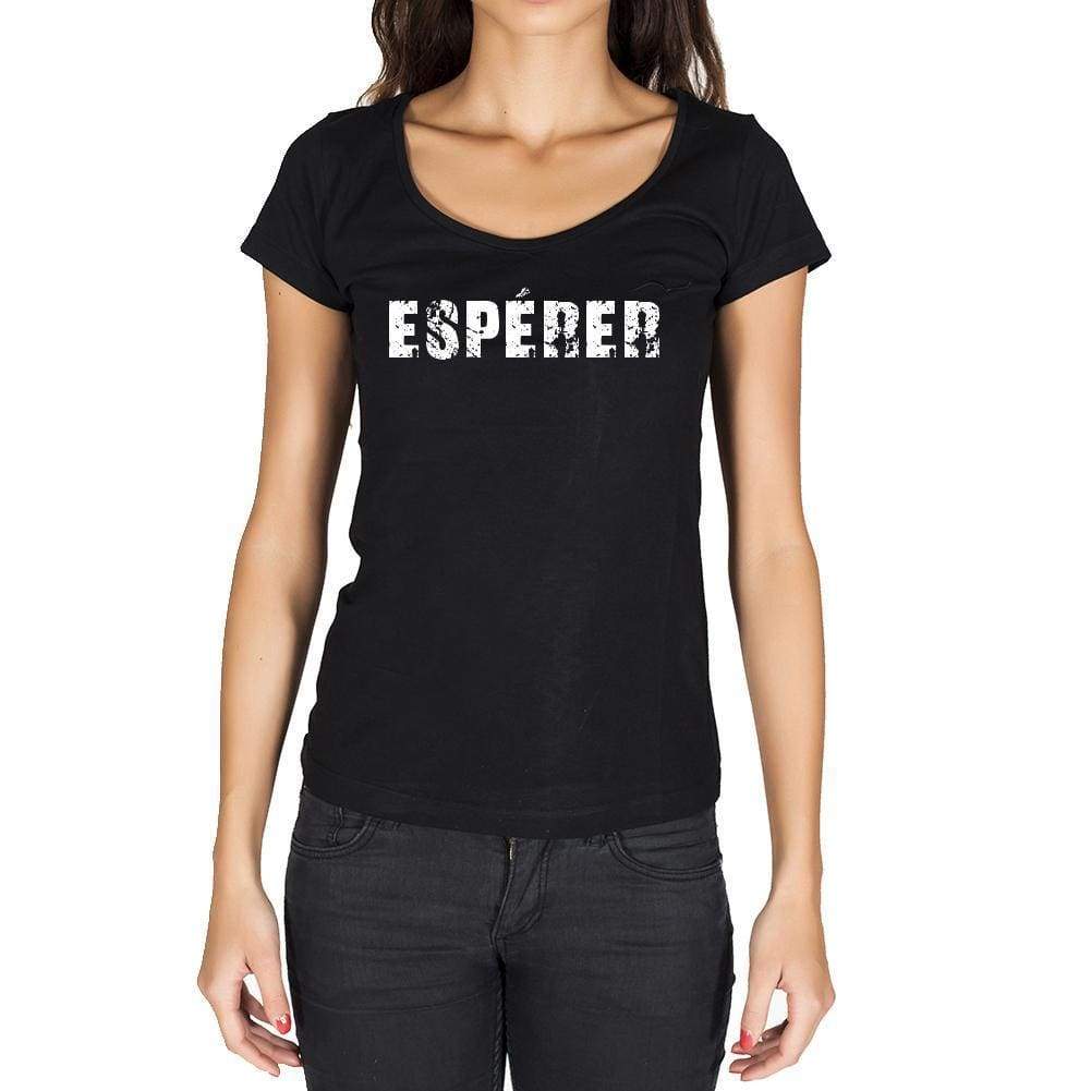 Espérer French Dictionary Womens Short Sleeve Round Neck T-Shirt 00010 - Casual