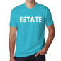 Estate Mens Short Sleeve Round Neck T-Shirt - Blue / S - Casual
