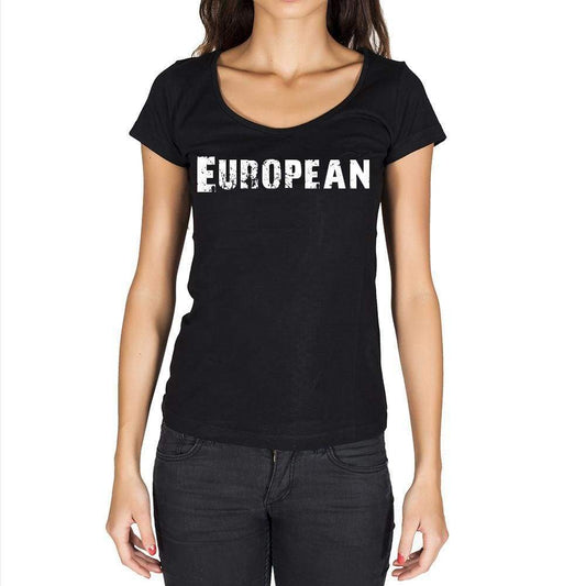 European Womens Short Sleeve Round Neck T-Shirt - Casual