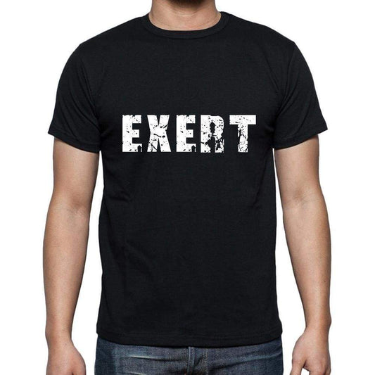 Exert Mens Short Sleeve Round Neck T-Shirt 5 Letters Black Word 00006 - Casual
