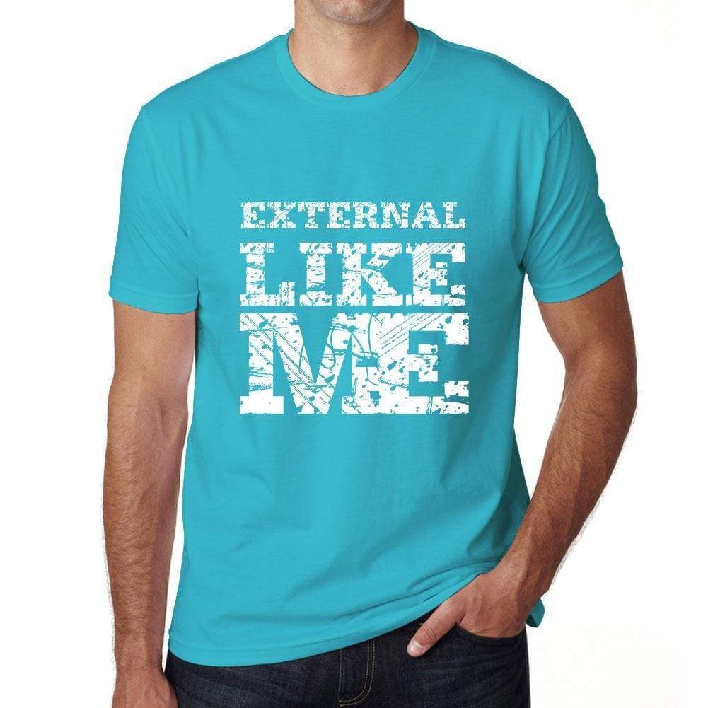 External Like Me Blue Mens Short Sleeve Round Neck T-Shirt 00286 - Blue / S - Casual