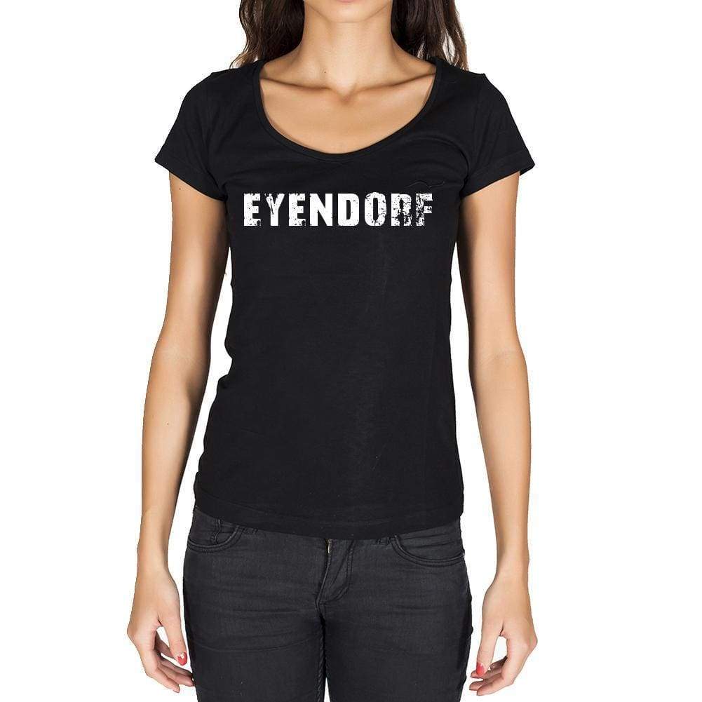 Eyendorf German Cities Black Womens Short Sleeve Round Neck T-Shirt 00002 - Casual