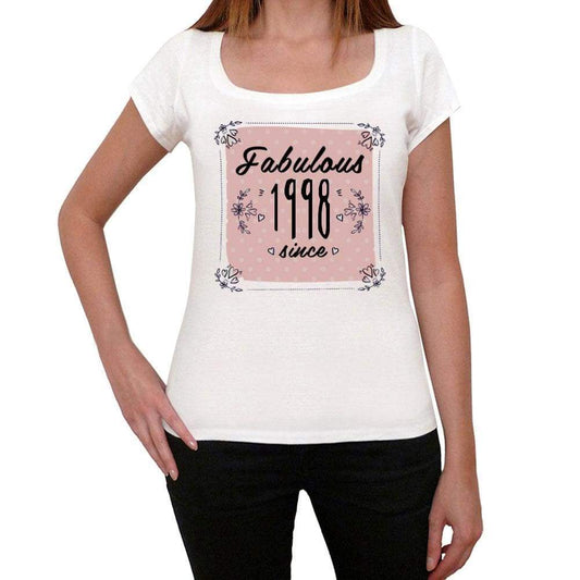 Fabulous Since 1998 Womens T-Shirt White Birthday Gift 00433 - White / Xs - Casual