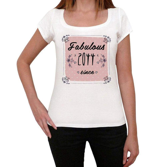 Fabulous Since 2044 Womens T-Shirt White Birthday Gift 00433 - White / Xs - Casual