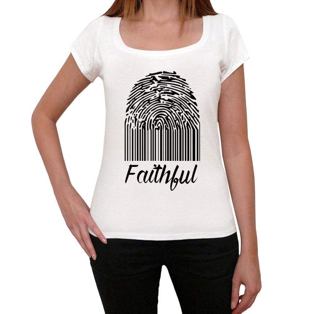 Faithful Fingerprint White Womens Short Sleeve Round Neck T-Shirt Gift T-Shirt 00304 - White / Xs - Casual
