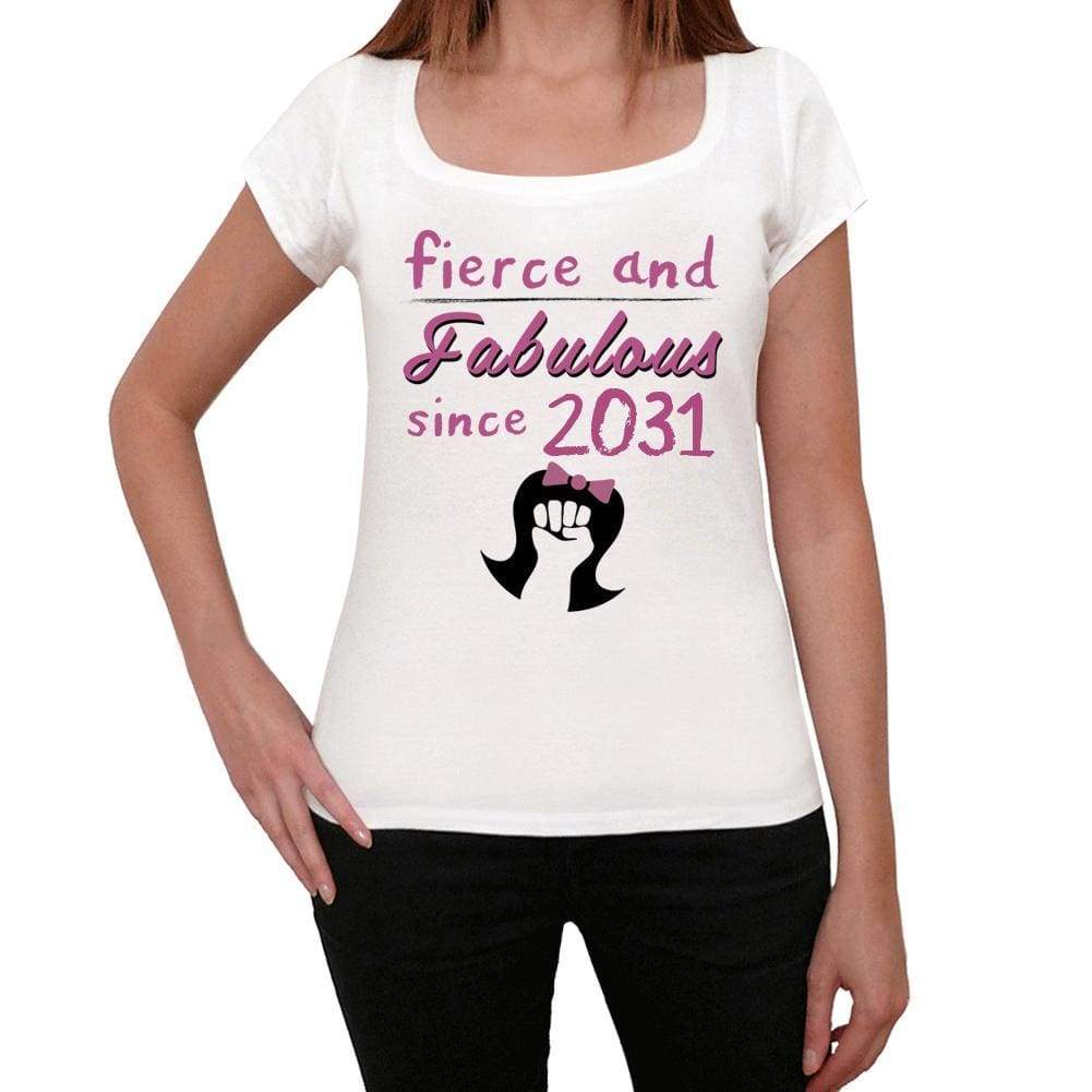 Fierce And Fabulous Since 2031 Womens T-Shirt White Birthday Gift 00424 - White / Xs - Casual