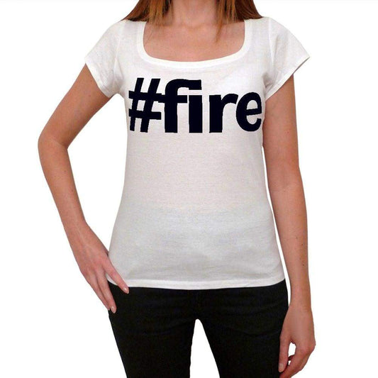 Fire Hashtag Womens Short Sleeve Scoop Neck Tee 00075