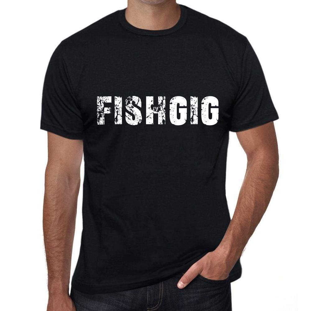 fishgig Mens Vintage T shirt Black Birthday Gift 00555 - Ultrabasic