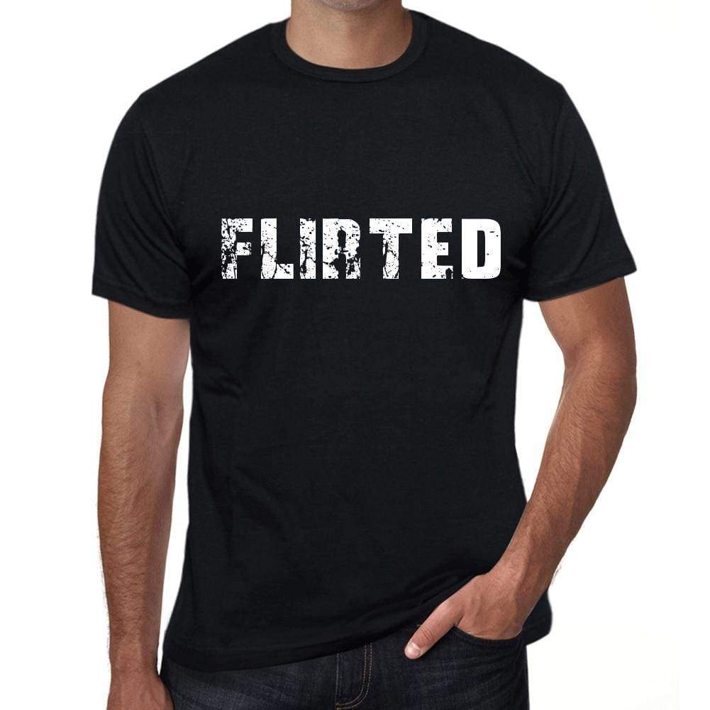 flirted Mens Vintage T shirt Black Birthday Gift 00555 - Ultrabasic