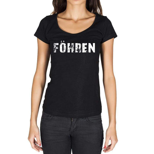 Föhren German Cities Black Womens Short Sleeve Round Neck T-Shirt 00002 - Casual