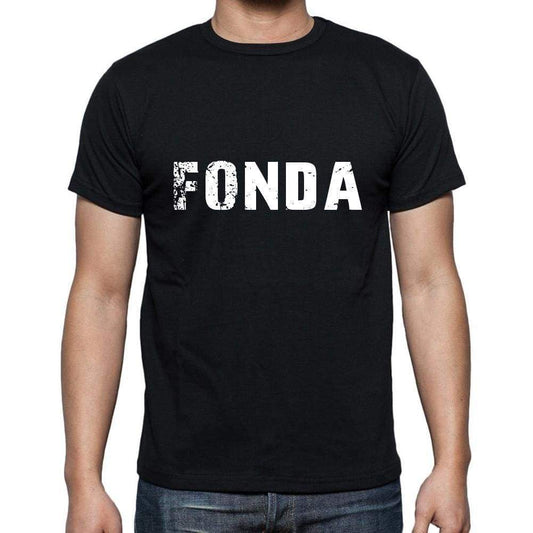 Fonda Mens Short Sleeve Round Neck T-Shirt 5 Letters Black Word 00006 - Casual