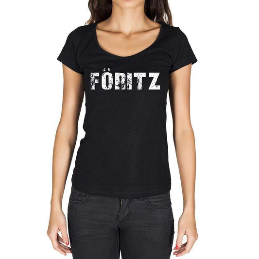 Föritz German Cities Black Womens Short Sleeve Round Neck T-Shirt 00002 - Casual