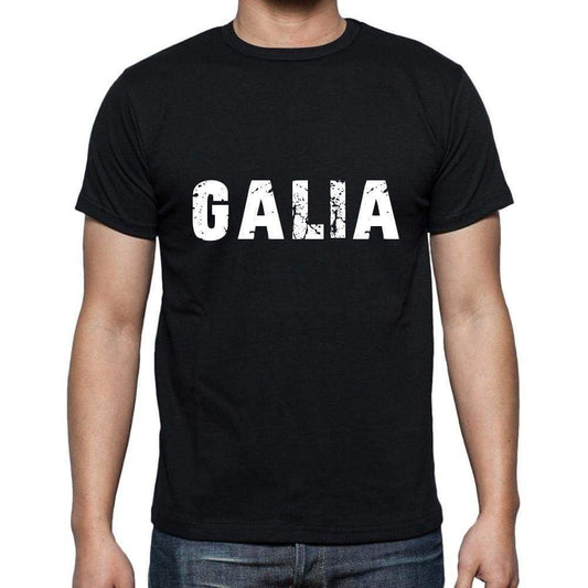 Galia Mens Short Sleeve Round Neck T-Shirt 5 Letters Black Word 00006 - Casual