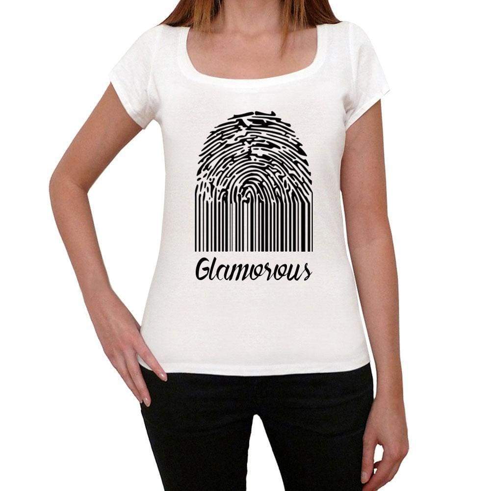 Glamorous Fingerprint White Womens Short Sleeve Round Neck T-Shirt Gift T-Shirt 00304 - White / Xs - Casual