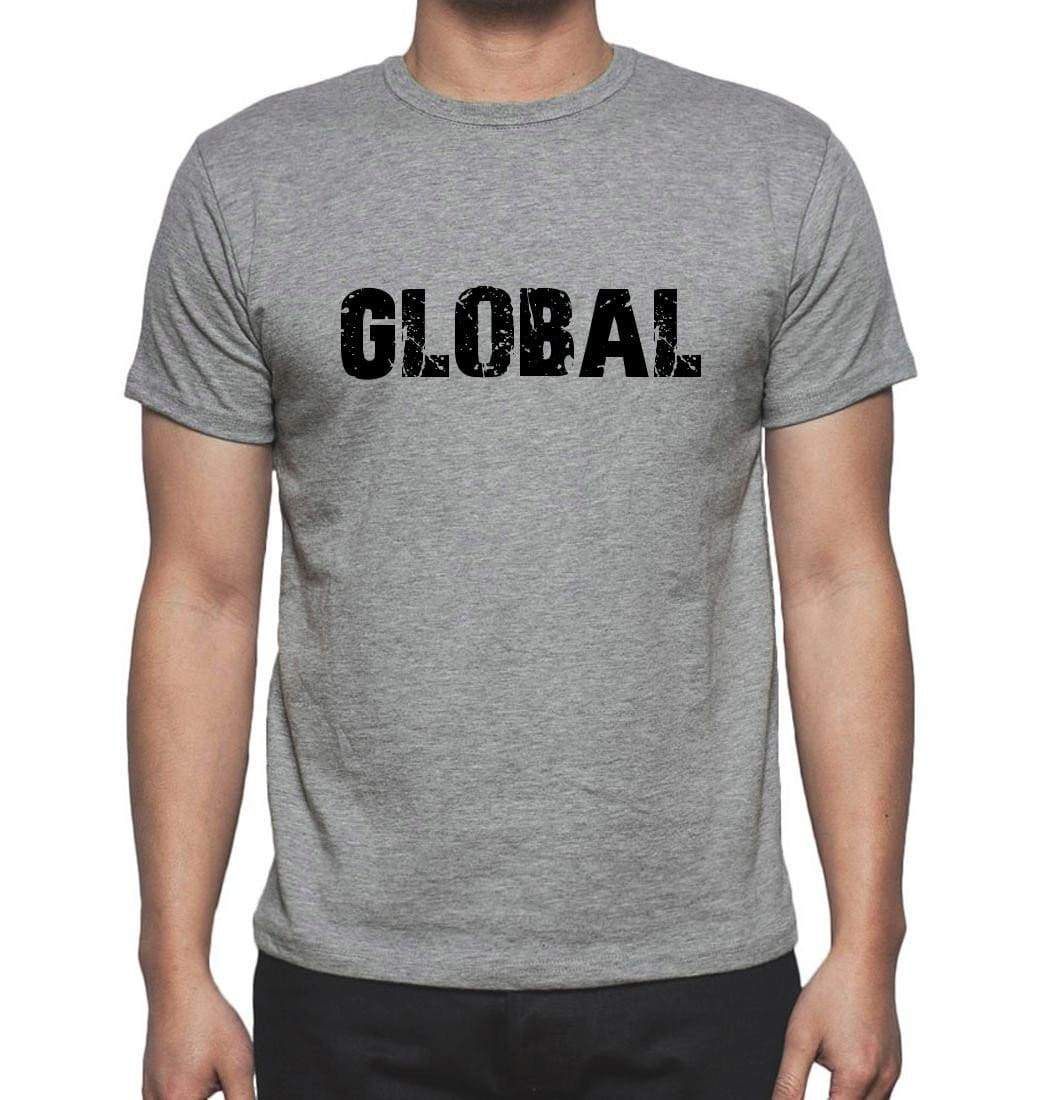 Global Grey Mens Short Sleeve Round Neck T-Shirt 00018 - Grey / S - Casual