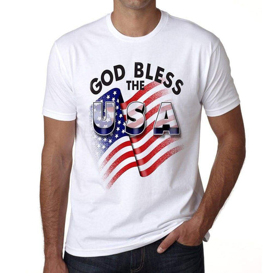 God Bless The Usa Mens Short Sleeve Round Neck T-Shirt