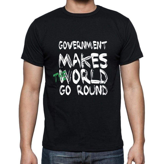 Government World Goes Round Mens Short Sleeve Round Neck T-Shirt 00082 - Black / S - Casual