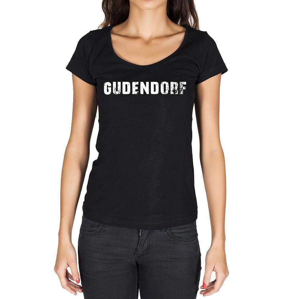 Gudendorf German Cities Black Womens Short Sleeve Round Neck T-Shirt 00002 - Casual