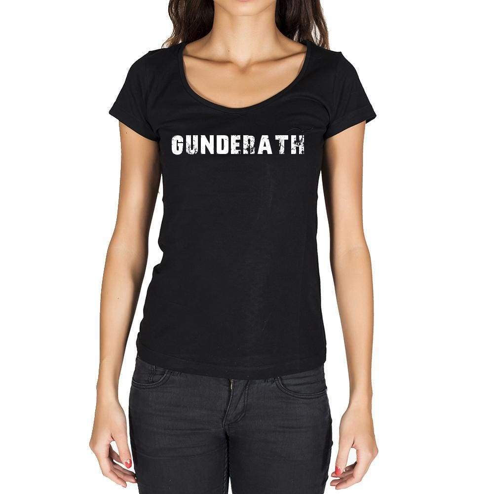 Gunderath German Cities Black Womens Short Sleeve Round Neck T-Shirt 00002 - Casual