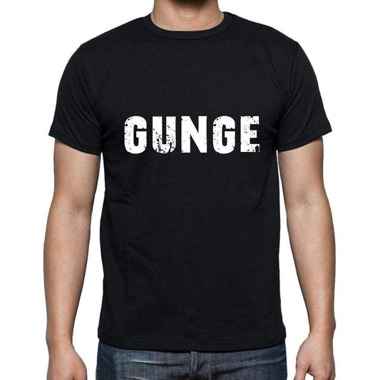 Gunge Mens Short Sleeve Round Neck T-Shirt 5 Letters Black Word 00006 - Casual