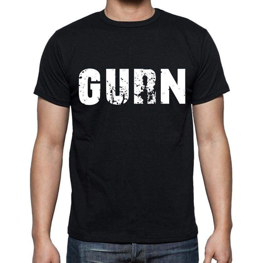 Gurn Mens Short Sleeve Round Neck T-Shirt 4 Letters Black - Casual