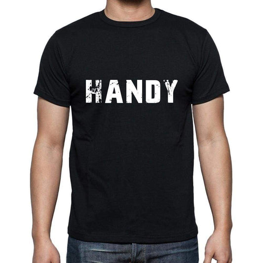Handy Mens Short Sleeve Round Neck T-Shirt 5 Letters Black Word 00006 - Casual