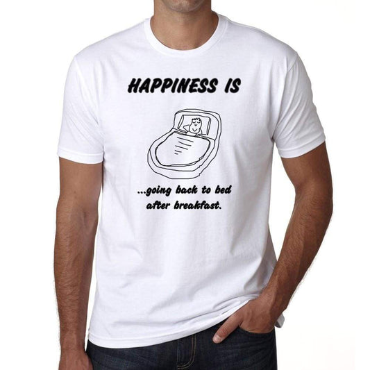 Happiness Is Mens White Tee 100% Cotton 00200