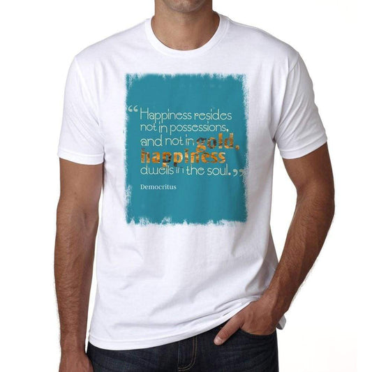 Happiness Resides Mens White Tee 100% Cotton 00169