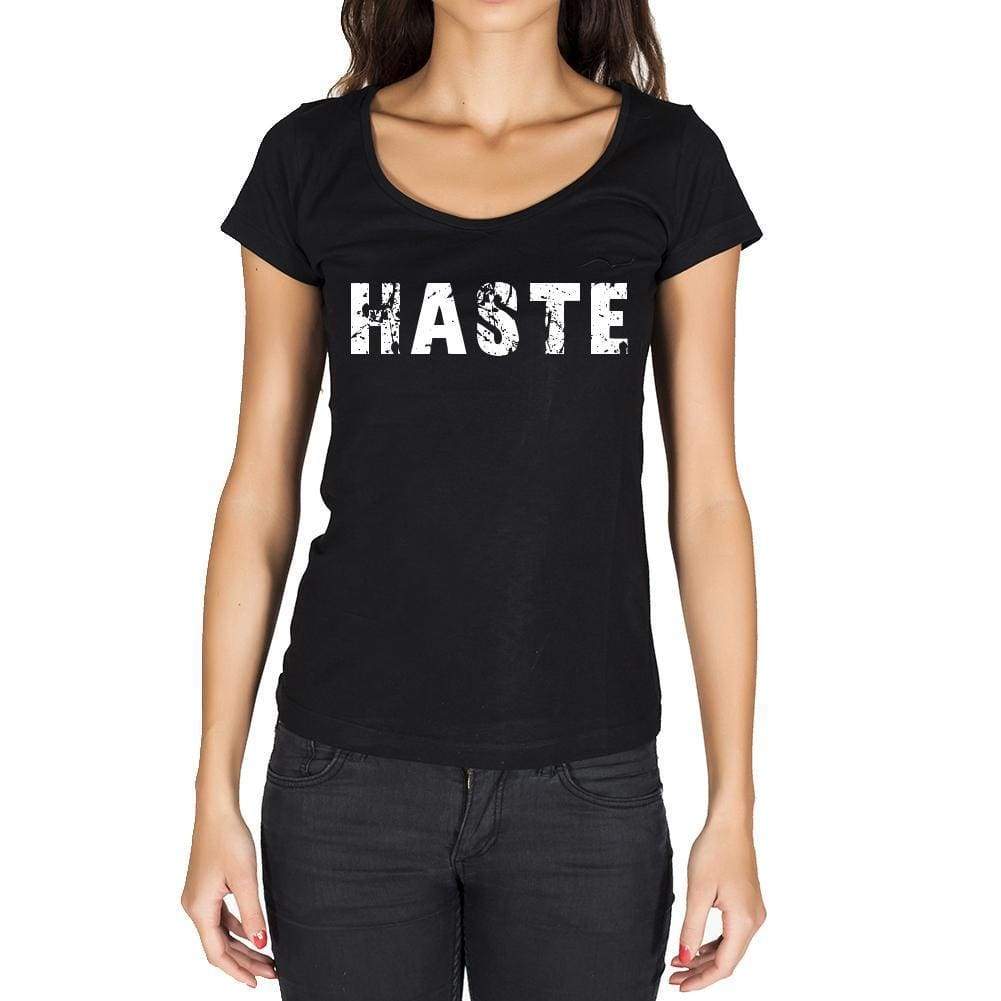 Haste German Cities Black Womens Short Sleeve Round Neck T-Shirt 00002 - Casual