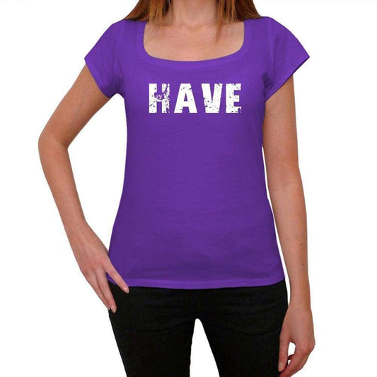 Have Purple Womens Short Sleeve Round Neck T-Shirt 00041 - Purple / Xs - Casual