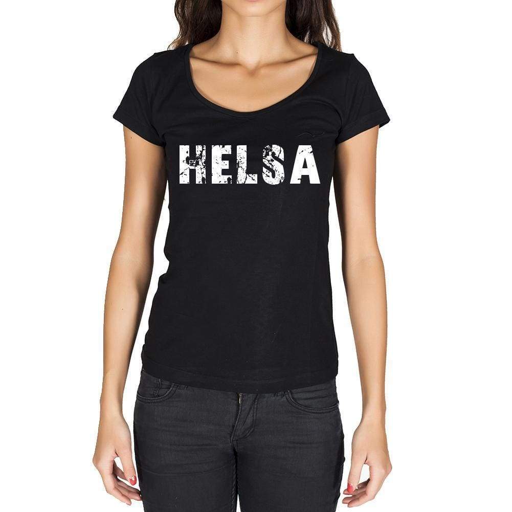 Helsa German Cities Black Womens Short Sleeve Round Neck T-Shirt 00002 - Casual