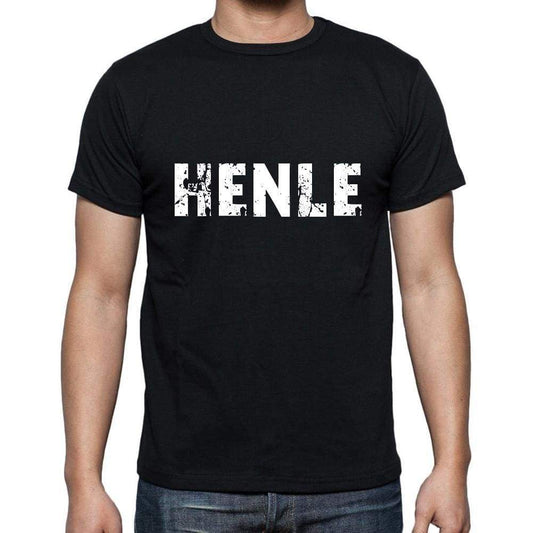 Henle Mens Short Sleeve Round Neck T-Shirt 5 Letters Black Word 00006 - Casual
