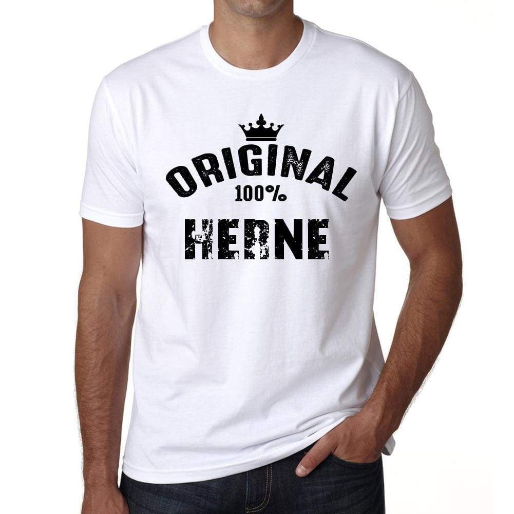 Herne 100% German City White Mens Short Sleeve Round Neck T-Shirt 00001 - Casual