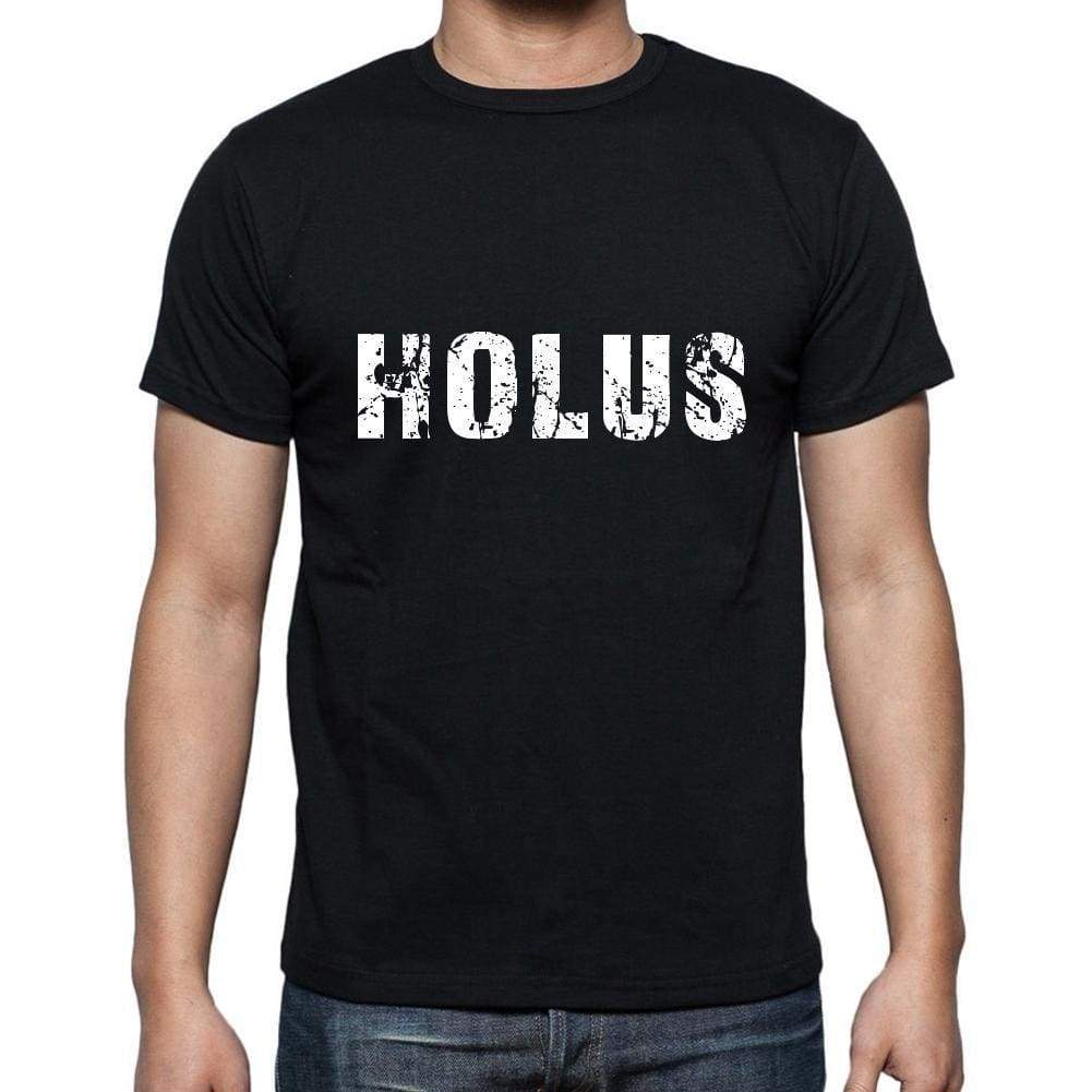 Holus Mens Short Sleeve Round Neck T-Shirt 5 Letters Black Word 00006 - Casual