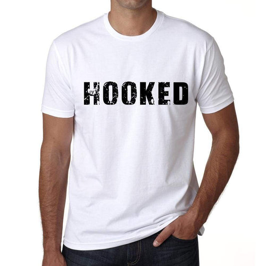 hooked Mens T shirt White Birthday Gift 00552 - ULTRABASIC