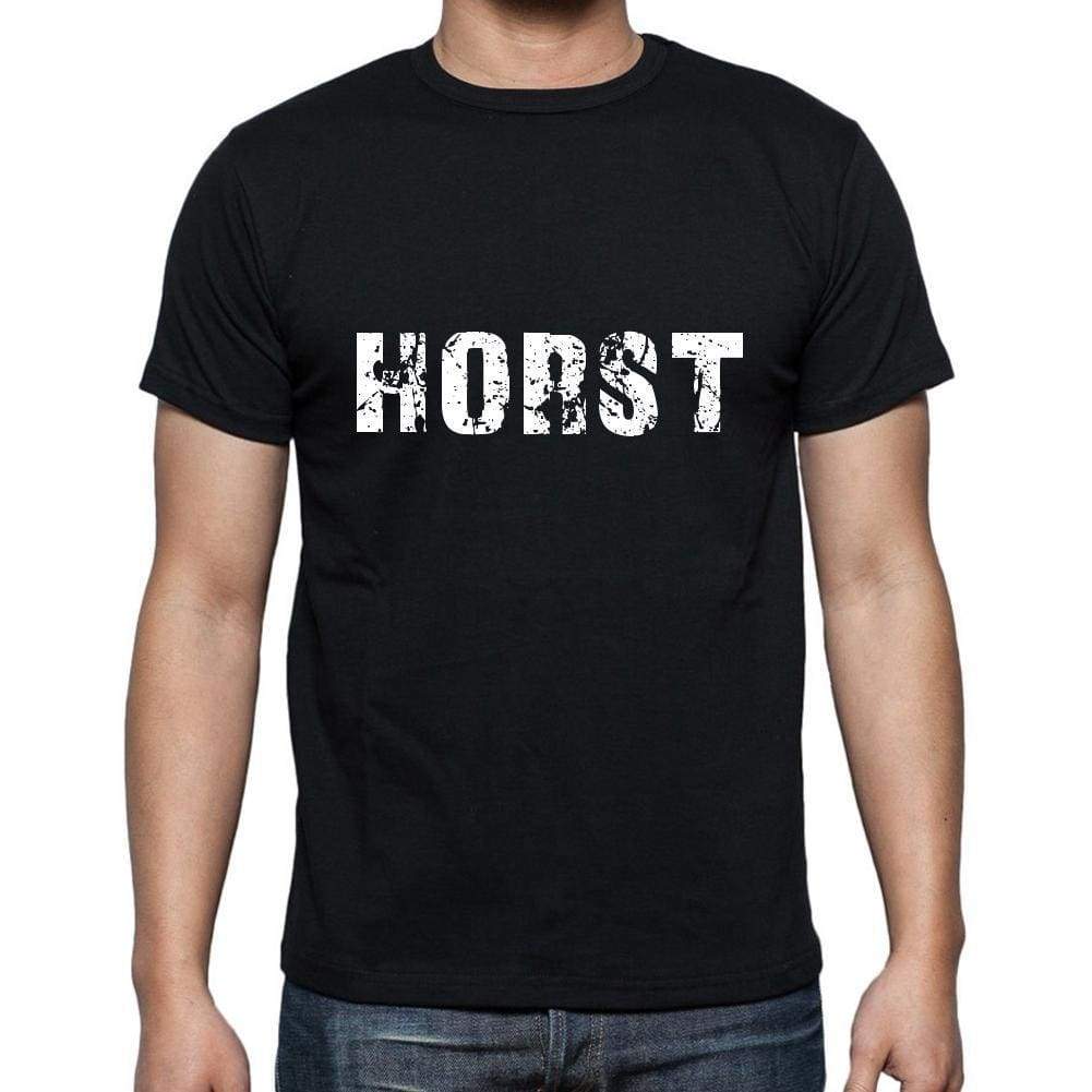 Horst Mens Short Sleeve Round Neck T-Shirt 5 Letters Black Word 00006 - Casual