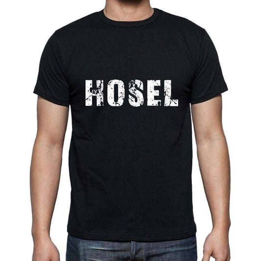 Hosel Mens Short Sleeve Round Neck T-Shirt 5 Letters Black Word 00006 - Casual