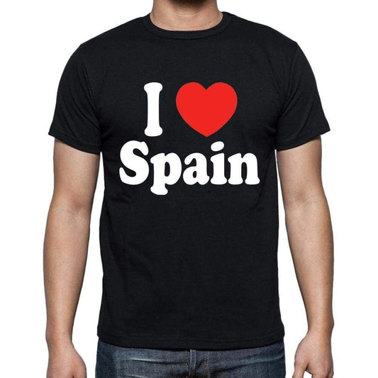 I Love Spain Black Mens T-Shirt One In The City 00192