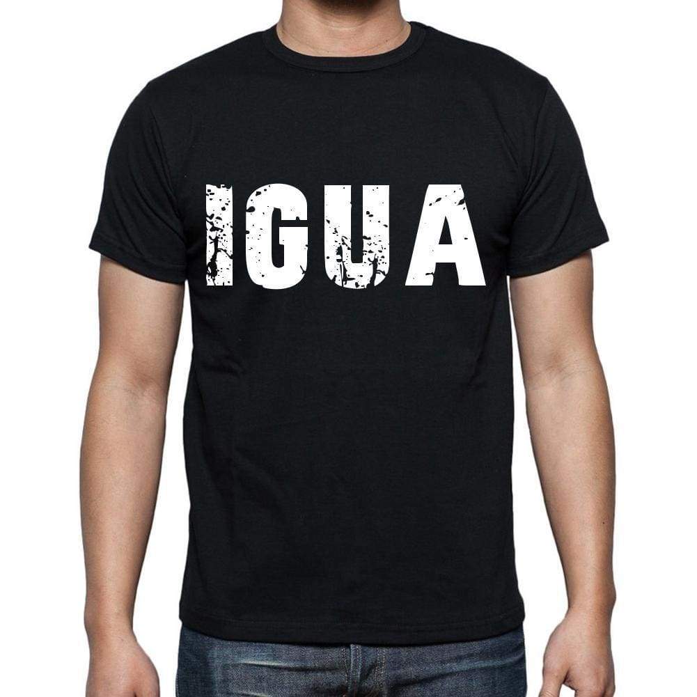 Igua Mens Short Sleeve Round Neck T-Shirt 4 Letters Black - Casual